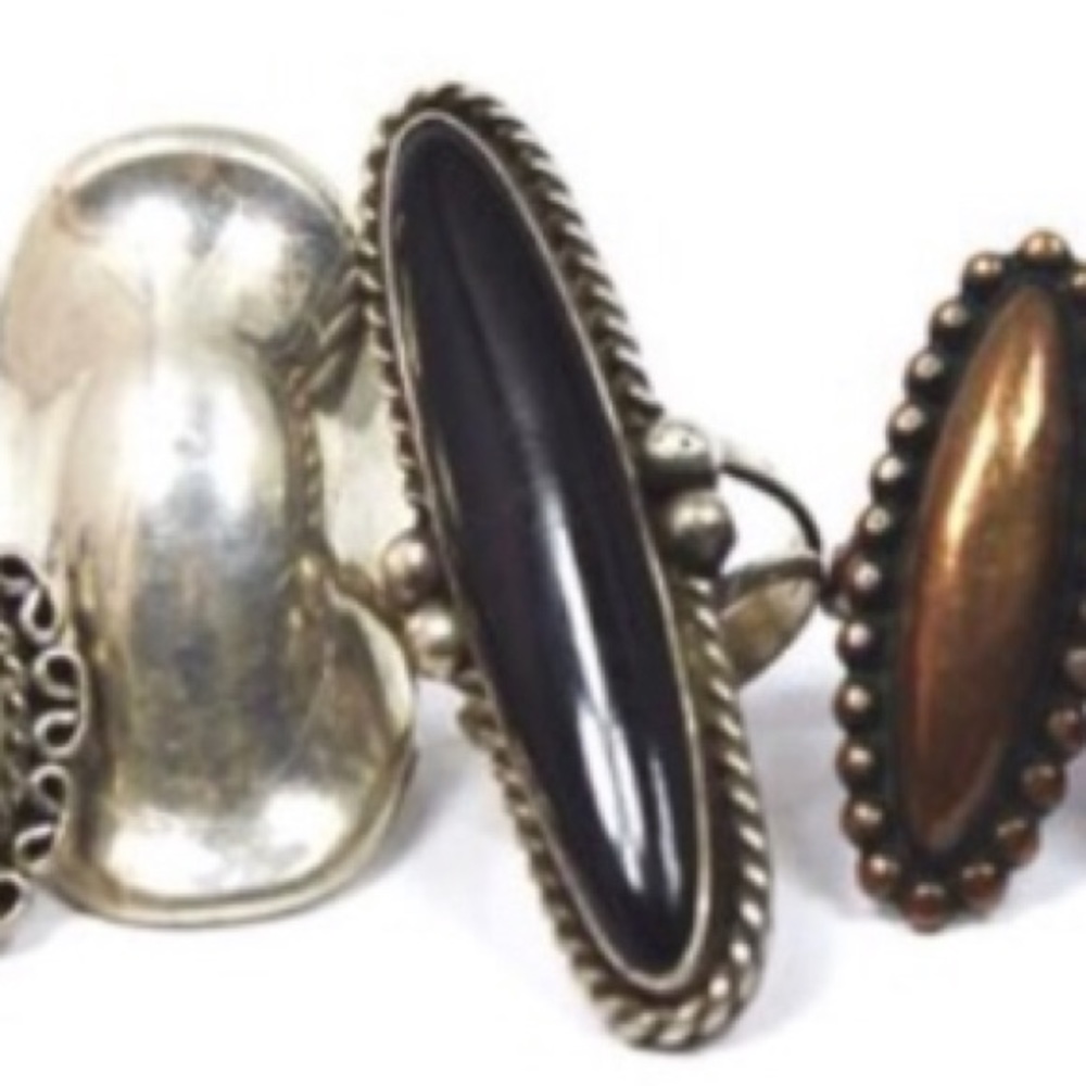 Black Onyx Native American Boho Hippie Ring